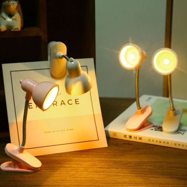 1pc Mini Led Clamp Reading Lamp Night Lights (random Color)