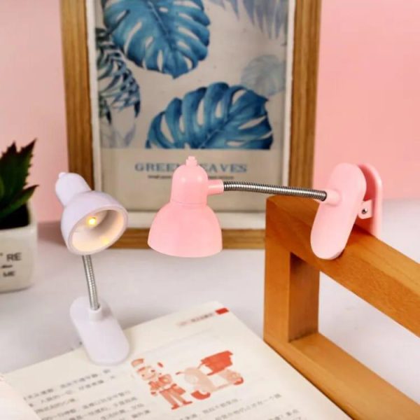 1pc Mini Led Clamp Reading Lamp Night Lights (random Color)