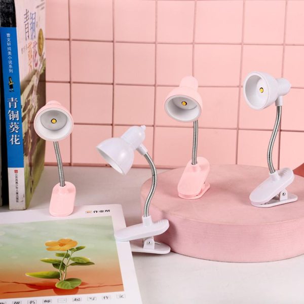 1pc Mini Led Clamp Reading Lamp Night Lights (random Color)