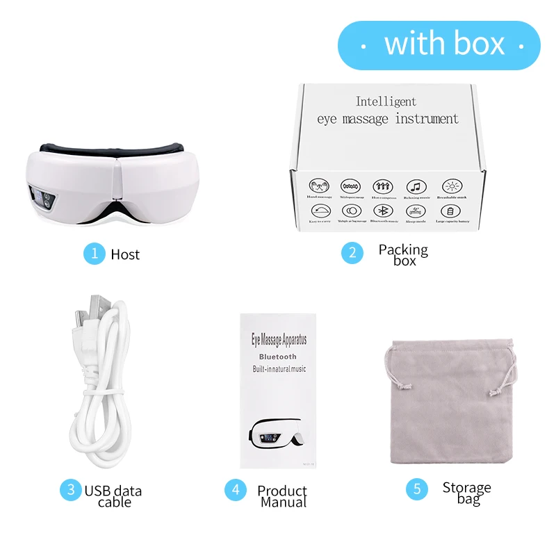 Bluetooth Music Massage Relax Glasses DC Eyes Care Device